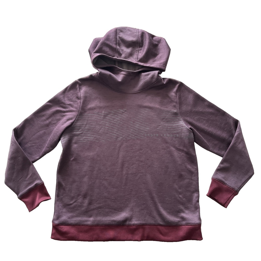 Under‎ Armour Women's Size L Purple Burgundy Sweatshirt Heather Pocket Coldgear